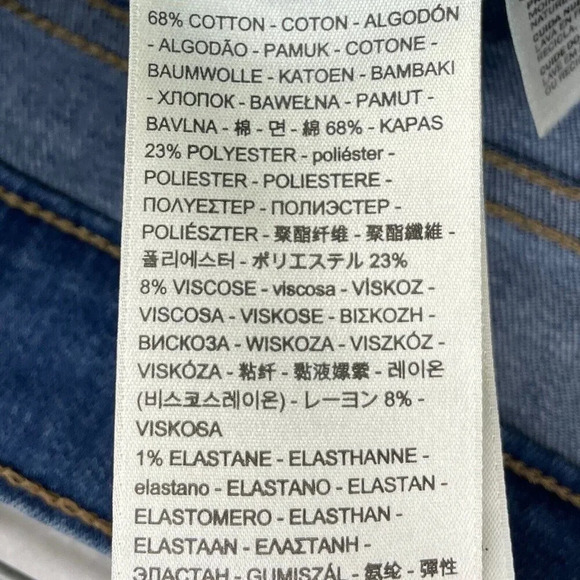 Levi's Pants Womens Sz 32 Blue Denim Stretch Straight Leg Highrise Cropped Jeans - Picture 10 of 11